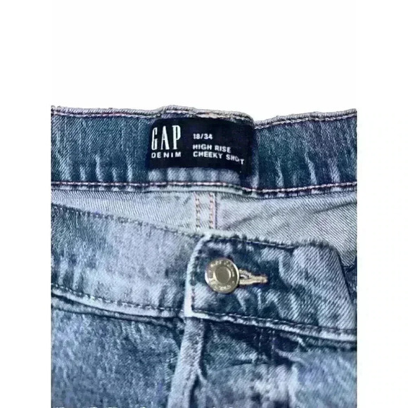 GAP Women's Cheeky High Rise Denim Button Fly Shorts Size 18/34 - Picture 3 of 7
